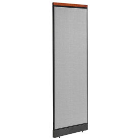 24-1/4"W x 77-1/2"H Deluxe Office Partition Panel with Pass Thru Cable, Gray