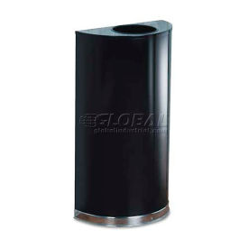 Rubbermaid RCPSO1220B European & Metallic Series Open Top Receptacle,Half-Round,12 gal