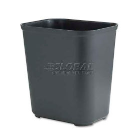Rubbermaid RCP254300BK Fire-Resistant Wastebasket,Rectangular,Fiberglass,7 gal,Black