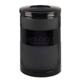 Rubbermaid RCPS55ETBK Classics Perforated Open Top Receptacle,Round,Steel,51 gal,Black