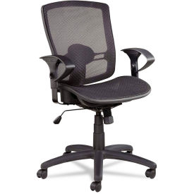 Alera Synchro Mesh Office Chair, Mesh Seat, Mid Back, Black, Etros Series