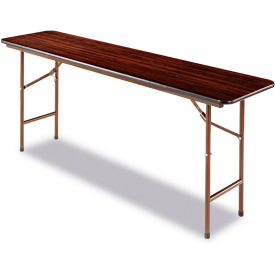 Alera Laminate Folding Table, 18" x 72" x 29", Walnut