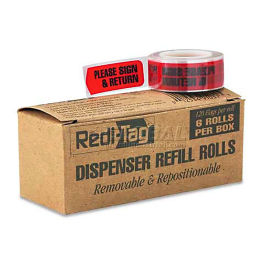 Redi-Tag RTG91037 Message Arrow Flag Refills,"Please Sign & Return",Red,6 Rolls of 120 Flags