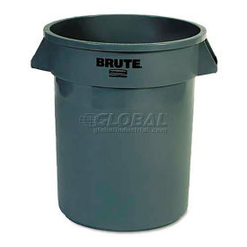 Rubbermaid RCP262000GRA Brute Refuse Container, Round, Plastic, 20gal, Gray