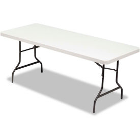 Alera Resin Rectangular Folding Table, Square Edge, 72w x 30d x 29h, Platinum
