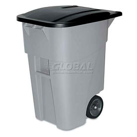 Rubbermaid RCP9W27GY Brute Rollout Container, Square, Plastic, 50 gal, Gray