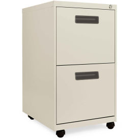 Alera Two-Drawer Mobile Pedestal File, 16w x 19-1/2d x 28-1/2h, Putty
