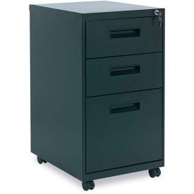 Alera Three-Drawer Mobile Pedestal File, 16w x 19-1/2d x 28-1/2h, Black