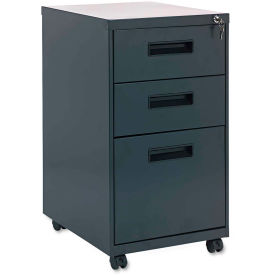 Alera Three-Drawer Mobile Pedestal File, 16w x 19-1/2d x 28-1/2h, Charcoal
