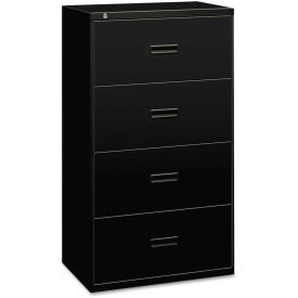 basyx BSX484LP 400 Series Four-Drawer Lateral File, 36w x 19-1/4d x 53-1/4h, Black