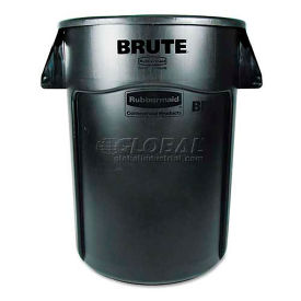 Rubbermaid RCP264360BK Brute Vented Trash Receptacle, Round, 44 gal, Black