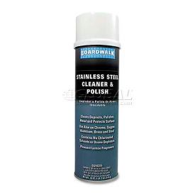 Boardwalk Stainless Steel Cleaner & Polish, Lemon, 18 oz Aerosol Spray