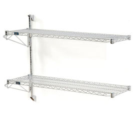 Nexel Wall Mount Wire 2-Shelf Add-On Unit, 72"W x 24"D x 34"H