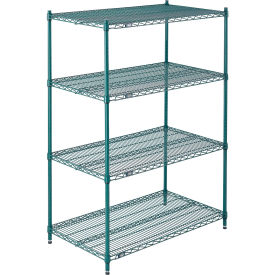 Nexel Wire Shelving, Green Epoxy, 60"W X 18"D X 86"H