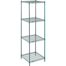 Nexel Wire Shelving, Green Epoxy, 24"W X 24"D X 86"H