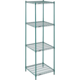 Nexel Wire Shelving, Green Epoxy, 36"W X 24"D X 86"H