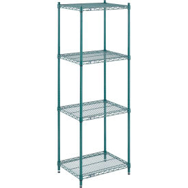 Nexel Wire Shelving, Green Epoxy, 30"W X 18"D X 74"H