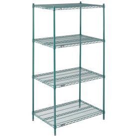 Nexel Wire Shelving, Green Epoxy, 42"W X 24"D X 74"H