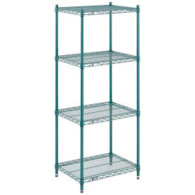 Nexel Wire Shelving, Green Epoxy, 24"W X 18"D X 63"H