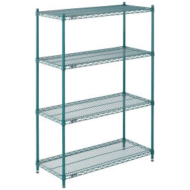 Nexel Wire Shelving, Green Epoxy, 42"W X 18"D X 63"H