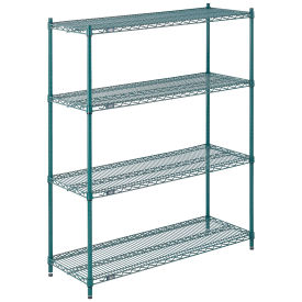 Nexel Wire Shelving, Green Epoxy, 48"W X 18"D X 63"H
