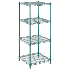 Nexel Wire Shelving, Green Epoxy, 24"W X 24"D X 63"H