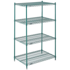 Nexel Wire Shelving, Green Epoxy, 36"W X 24"D X 63"H