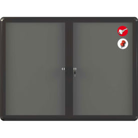 MasterVision Fabric Enclosed Bulletin Cabinet, 48"W x 36"H