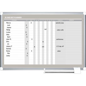MasterVision In-Out Horizontal Magnetic Planner, White, 36 x 24