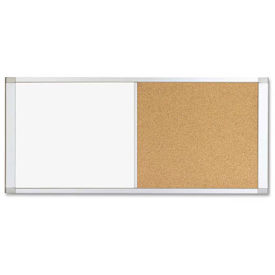 MasterVision Magnetic Dry Erase/Cork Cubicle Board, 48"W x 18"H