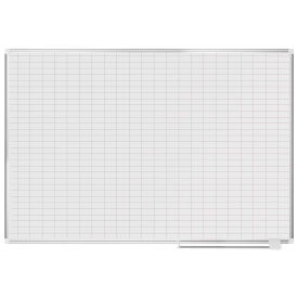 MasterVision Magnetic 1x2 Grid Planner, White, 72 x 48
