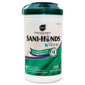 Sani Professional Sani-Hands II Sanitizing Wipes, 7-1/2" X 5-1/2", 300/Canister, NICP92084