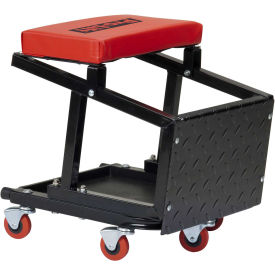 Creeper Seat/Stool Combo, 300 lb. Cap. , Black/Red