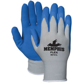 Memphis 96731L Flex Seamless 13 Gauge Nylon Knit Gloves, Large, Blue/Gray, 1 Pair - Pkg Qty 12