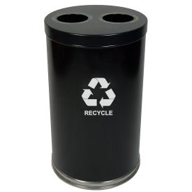 Witt Industries 18RTBK-2H 2-in-1 Steel Recycling Container, Black, 18"Dia X 33"H