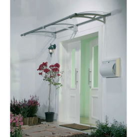 Palram, Aquila 2050 Door Awning, 7'L x 3'W, Clear Panel, Aluminum Frame
