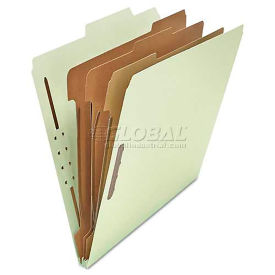 Universal Pressboard Classification Folder, Letter, Eight-Section, Gray-Green, 10/Box