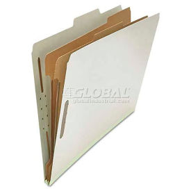 Universal Pressboard Classification Folder, Legal, Six-Section, Gray, 10/Box