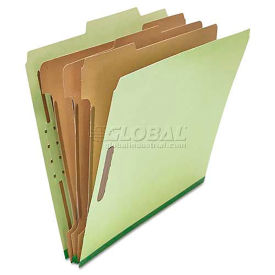 Universal Pressboard Classification Folder, Letter, Eight-Section, Green, 10/Box
