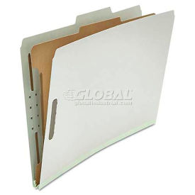 Universal Pressboard Classification Folder, Legal, Four-Section, Gray, 10/Box