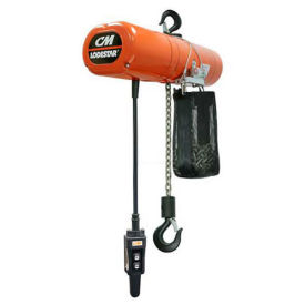 CM Lodestar Electric Chain Hoist w/Chain Container, 20 Ft. Lift, 2 Ton, 16 FPM, 115V