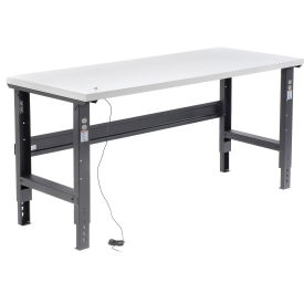 72"W X 30"D ESD Square Edge Workbench - 1-1/4" Top - Adjustable Height - Black