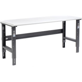 Adjustable Height Workbench C-Channel Leg, 72"W x 36"D, 1-5/8" Plastic Laminate Safety Edge, Black