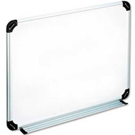 Universal Dry Erase Board, Aluminum/Plastic Frame, 24"W x 18"H, White Melamine