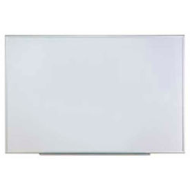 Universal Dry Erase Board, Aluminum Frame, 72"W x 48"H, White Melamine