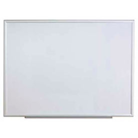 Universal Dry Erase Board, Aluminum Frame, 48"W x 36"H, White Melamine