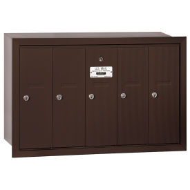 Salsbury 4B+ Vertical Mailbox, 5 Doors, Recessed Mounted, Bronze