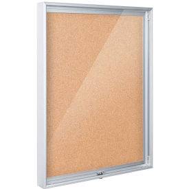 Balt® Enclosed Bulletin Board, Natural Cork, 24"W x 36"H