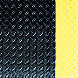 Crown Industrial Deck Plate Anti-Fatigue Mat Vinyl 36 x 60 Black/Yellow Border 