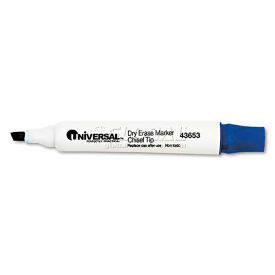 Universal Dry Erase Marker, Chisel Tip, Blue, Dozen
